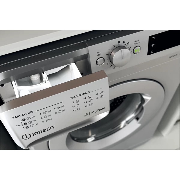 სარეცხი მანქანა Indesit OMTWE 71252 S EU, 7Kg, 1200Rpm, A+++, 56Db, Silver