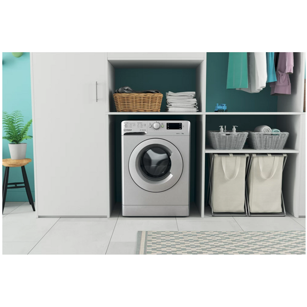 სარეცხი მანქანა Indesit OMTWE 71252 S EU, 7Kg, 1200Rpm, A+++, 56Db, Silver