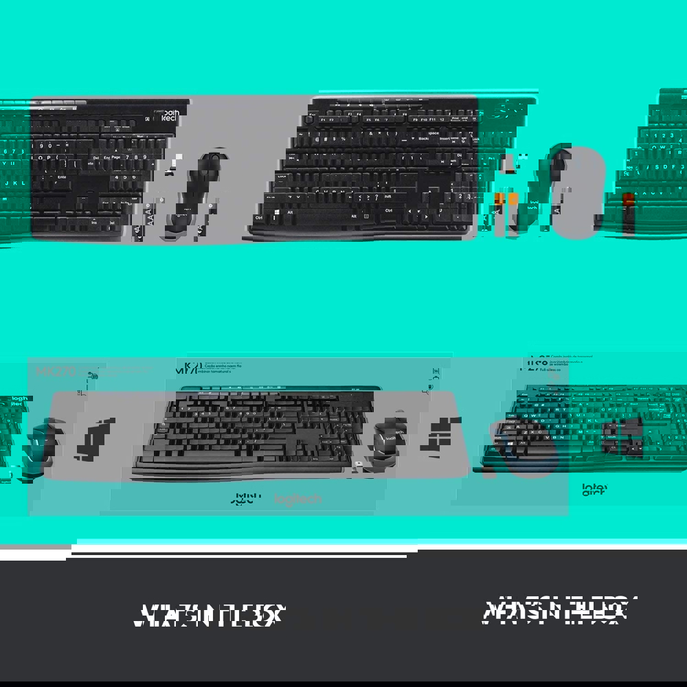 კლავიატურა+მაუსი Logitech MK270 Wireless Keyboard Black