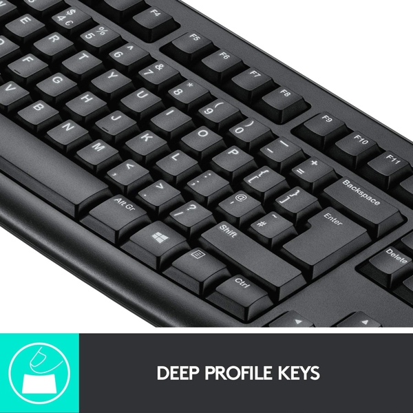 კლავიატურა+მაუსი Logitech MK270 Wireless Keyboard Black