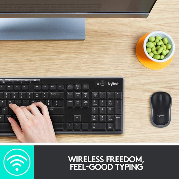 კლავიატურა+მაუსი Logitech MK270 Wireless Keyboard Black