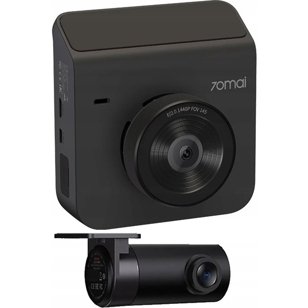 მანქანის ვიდეო რეგისტრატორი Xiaomi 70mai Dash Cam A400 Black+Rear Cam RC09 Set Gray