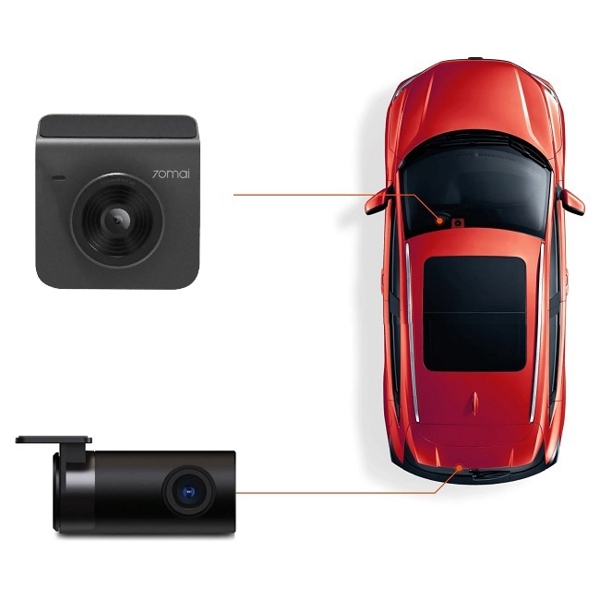 მანქანის ვიდეო რეგისტრატორი Xiaomi 70mai Dash Cam A400 Black+Rear Cam RC09 Set Gray