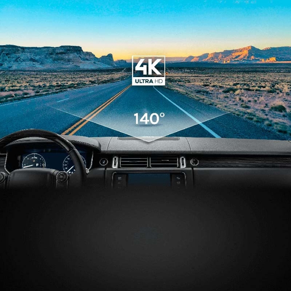 Xiaomi 70mai Dash Cam 4K A800S, High Resolution 3840x2160P, 1080P, Built in WiFi GPS Smart IPS LCD Screen, 140° Wide Angle Black