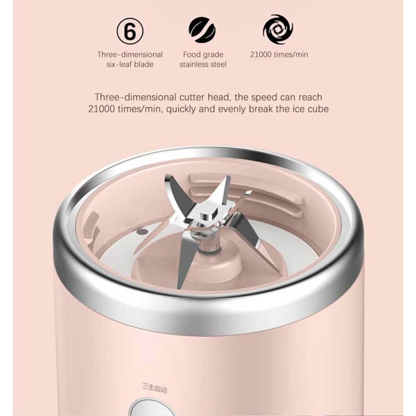 უსადენო ბლენდერი Xiaomi  Deerma DEM-NU05 Mini 140W, 0.4ML, Micro USB, Juice Blender Pink