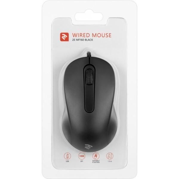 მაუსი 2E MF160UB, Wired Mouse, Black