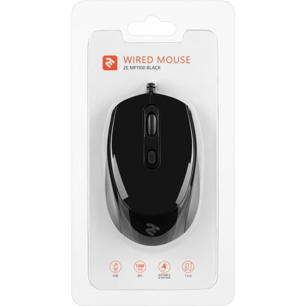 მაუსი 2E MF1100UB, Wired Mouse, Black