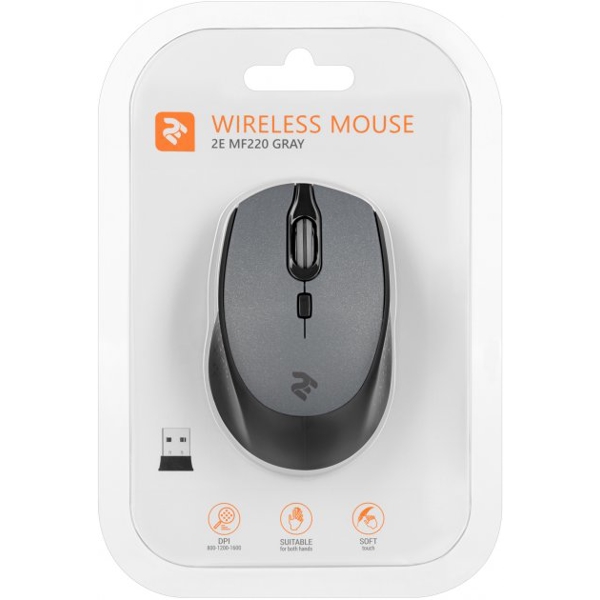 მაუსი 2E MF220WB, Wireless Mouse, Gray