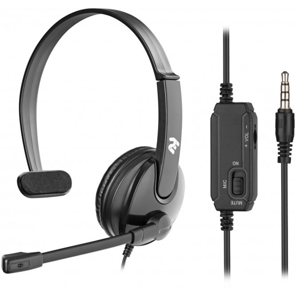 ყურსასმენი 2E CH12MJ, 3.5mm Jack, Mono Headphones, Wired, Black