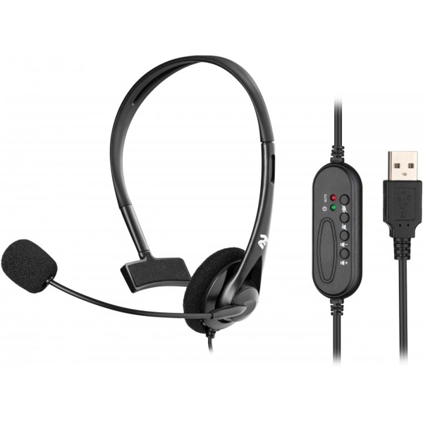 USB ყურსასმენი 2E CH11MU, Mono Headphones, Wired, Black