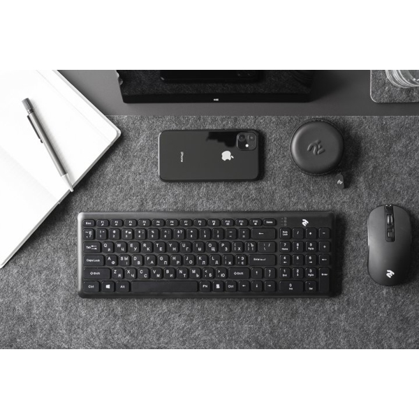 2E KS230WB, USB, Wireless Keyboard, Black