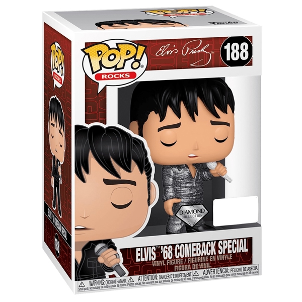 ელვის აარონ პრესლი Funko POP FUN254976 Rocks Elvis Presley Elvis '68 Comeback Special