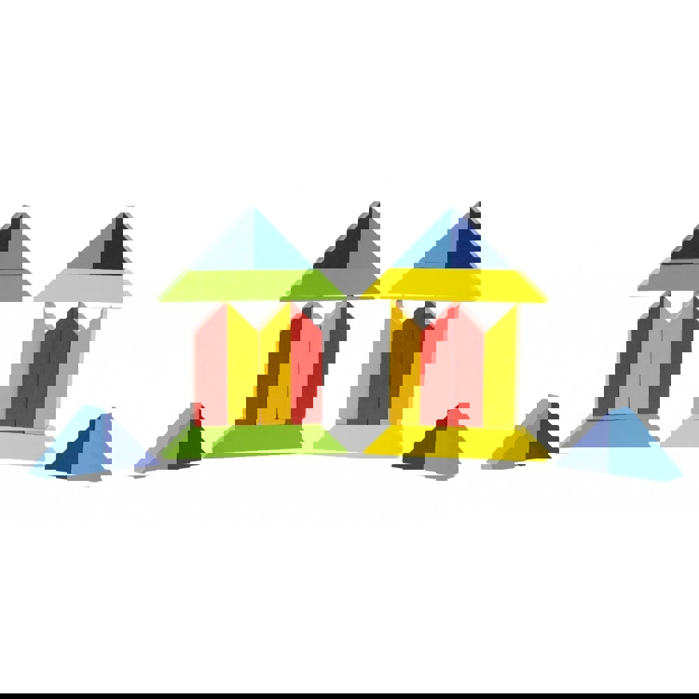 ასაწყობი ხის ფაზლი Goki 57572-3, World of shapes - square, 20part