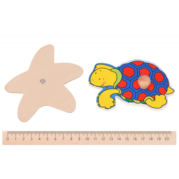 ასაწყობი ფაზლი Goki 57515G-4, Puzzle Sea inhabitants, 5pcs