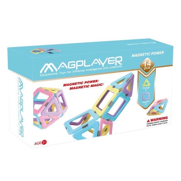 მაგნიტური კონსტრუქტორის ნაკრები Magplayer MPH2-14, Designer magnetic set 14part 