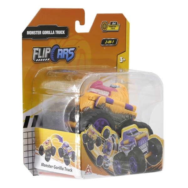 მანქანა ტრანსფორმერი Flip Cars EU463875A-04 2-in-1 Flip Vehicle Monster Gorilla Truck