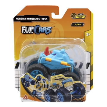 მანქანა ტრანსფორმერი Flip Cars EU463875A-03 2-in-1 Flip Vehicle Monster Rhinoceros Truck