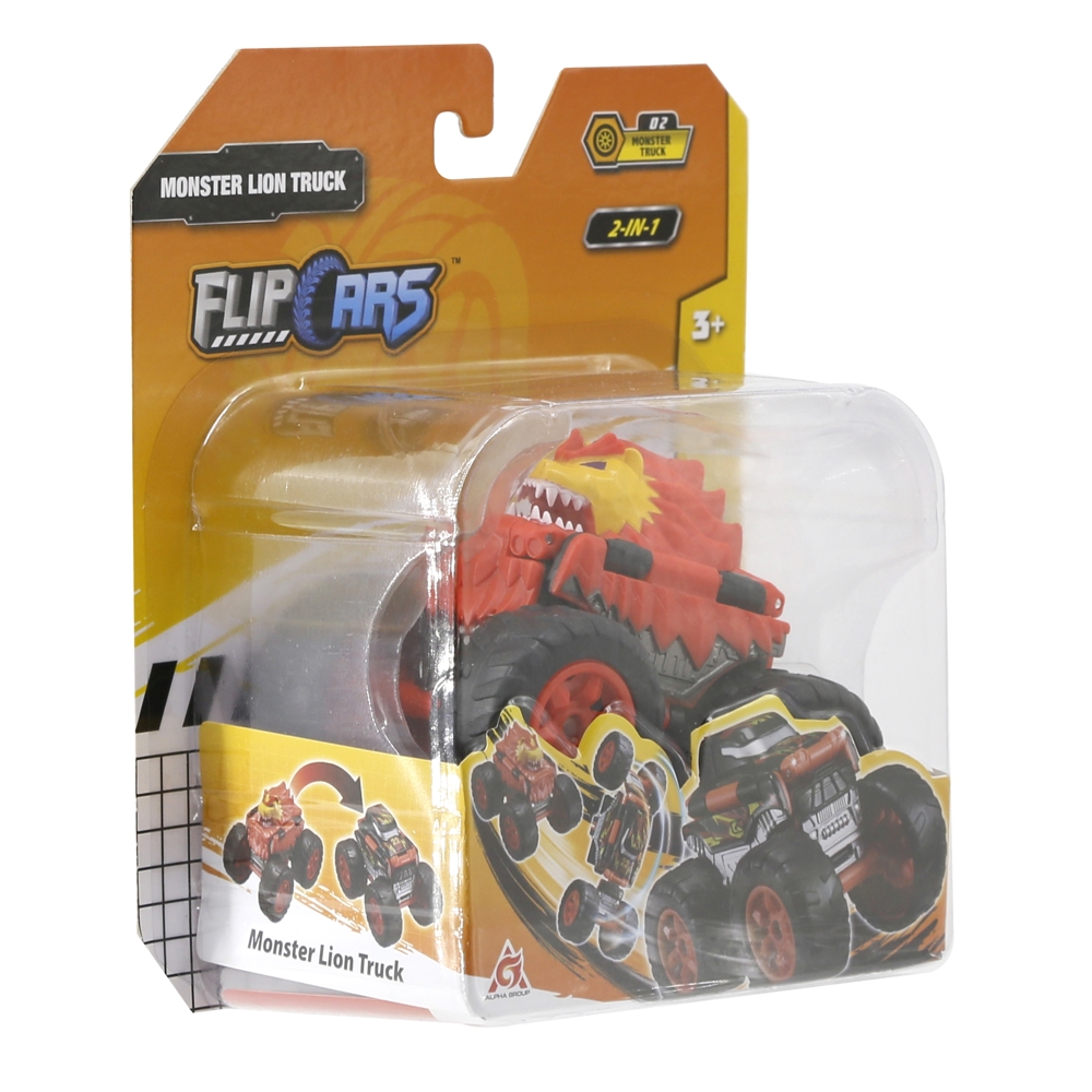 Flip Cars EU463875A-02 2-in-1 Flip Vehicle Monster Lion Truck