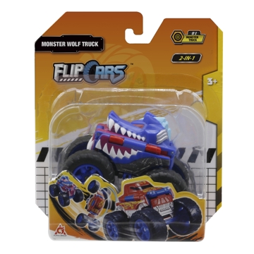 მანქანა ტრანსფორმერი Flip Cars EU463875A-01 2-in-1 Flip Vehicle Monster Wolf Truck