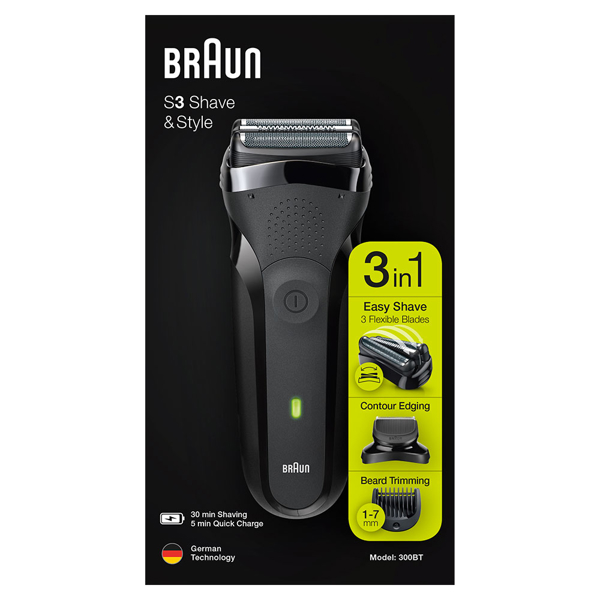 წვერსაპარსი Braun 300BT, Electric Shaver, Black