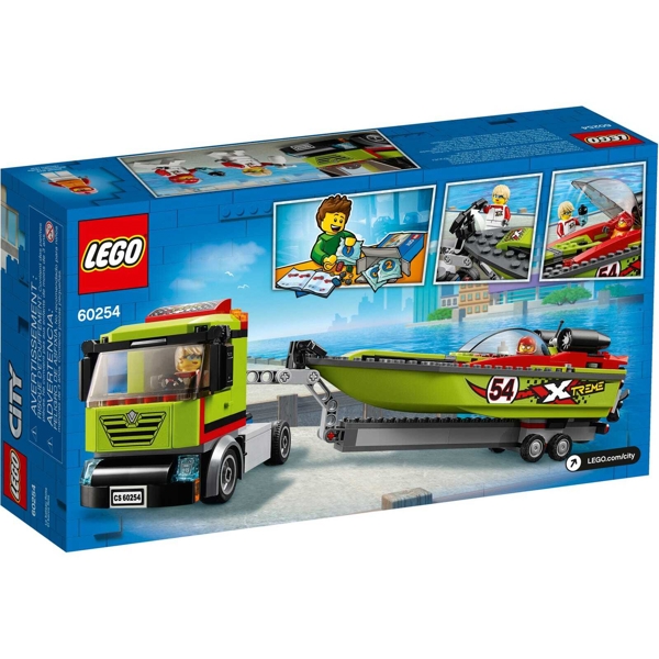 გადამზიდი მანქანა Lego 60254 Race Boat Transporter 238Pcs