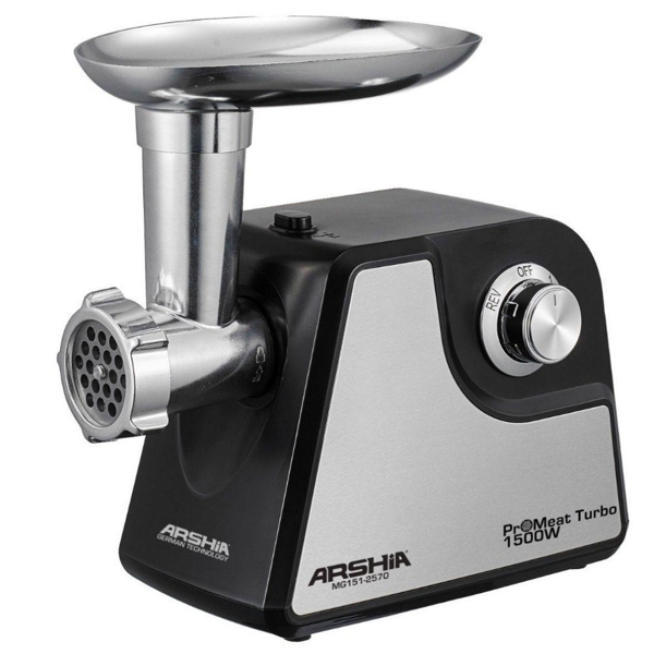 ხორცსაკეპი Arshia 2570-MG151, 1500W, Meat Grinder Black/Silver