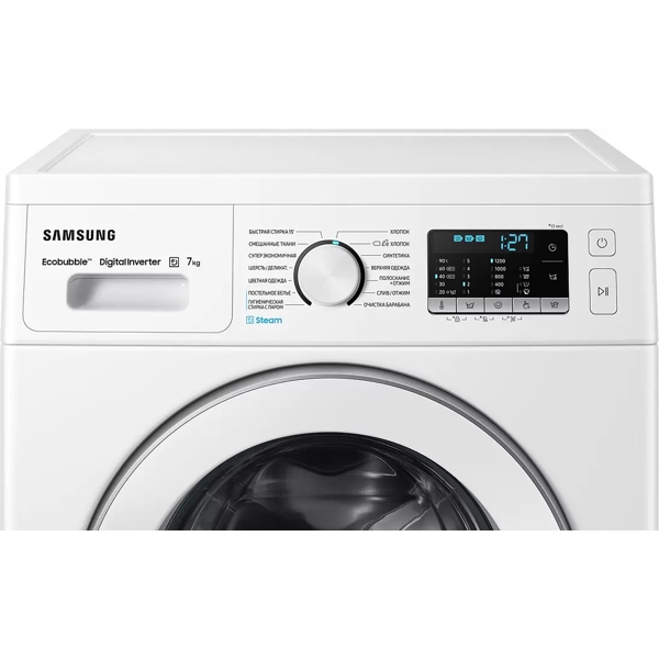 სარეცხი მანქანა Samsung WW70A5S21HE/LP 7Kg, 1200Rpm, A+++, 57Db, Eco Bubble, Inverter, Stream, White