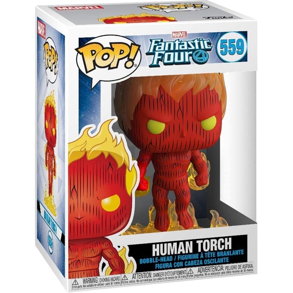 სათამაშო საკოლექციო ფიგურა Funko POP FUN2549208 Bobble Marvel F4 Human Torch 44987