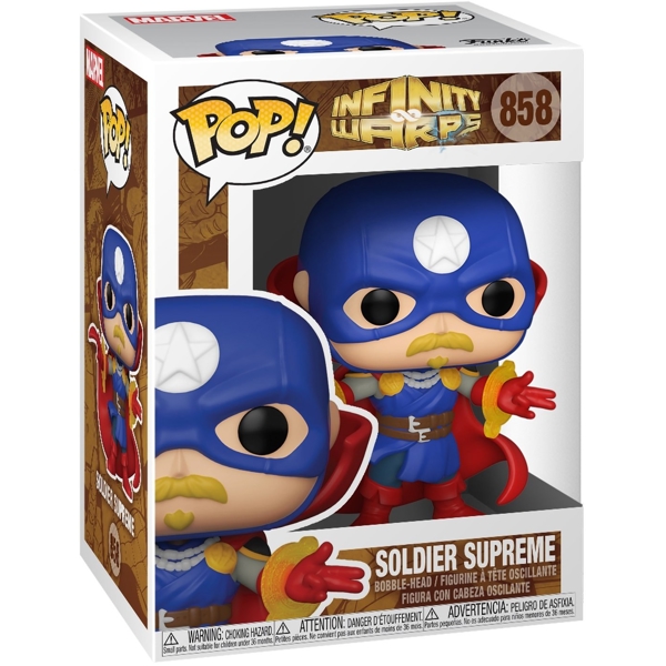 სათამაშო საკოლექციო ფიგურა Funko POP FUN25491117 Bobble Marvel Avengers Infinity Warps Soldier Supreme 52006