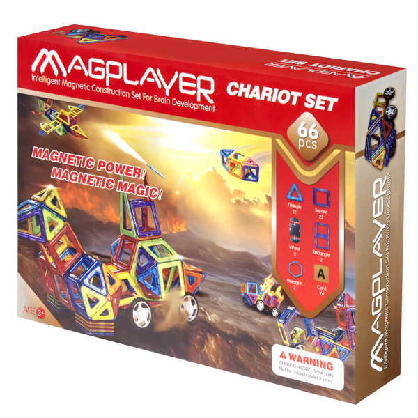 ასაწყობი კონსტრუქცია Magplayer MPA-66 Designer magnetic 66Pcs