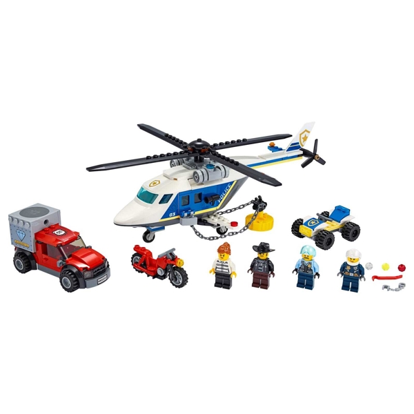 ასაწყობი თვითმფრინავი Lego 60243 Police Helicopter Chase 212Pcs