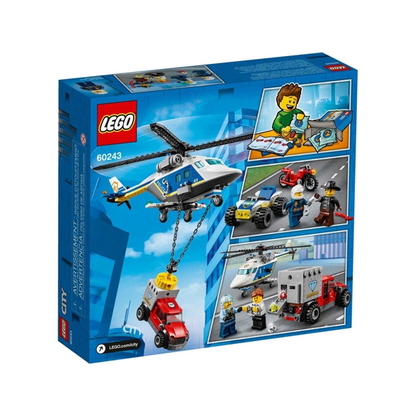 ასაწყობი თვითმფრინავი Lego 60243 Police Helicopter Chase 212Pcs