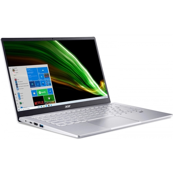 ნოუთბუქი Acer NX.AB1ER.00M Swift 3 14" FHD, Ryzen 7 5700U, 8GB, 256GB SSD, Integrated, Pure Silver