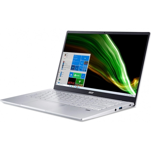 ნოუთბუქი Acer NX.AB1ER.00M Swift 3 14" FHD, Ryzen 7 5700U, 8GB, 256GB SSD, Integrated, Pure Silver