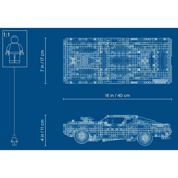 ასაწყობი მანქანა Lego 42111, Technic Dom's Dodge Charger