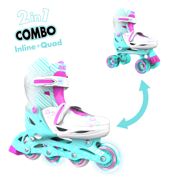 როლიკები Neon NT09T4 Combo Skates 2-in-1 (Size 30-33) Teal Pink