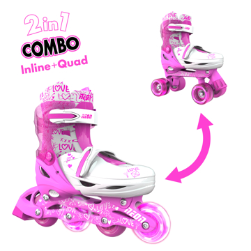 Neon NT10P4 Rollers Combo Skates 2-in-1 (Size 34-38) Pink