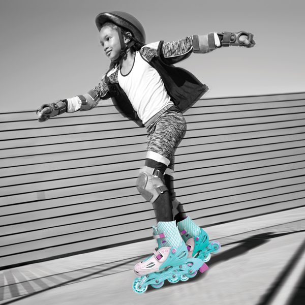 Neon NT07T4 Rollers Inline Skates (Size 30-33) Teal Pink