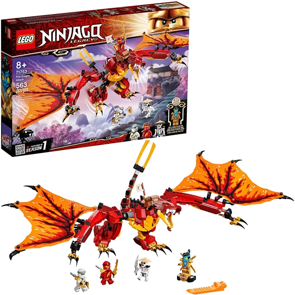 ასაწყობი კონსტრიქცია Lego 71753 Ninjago Fire Dragon Attack 563Pcs