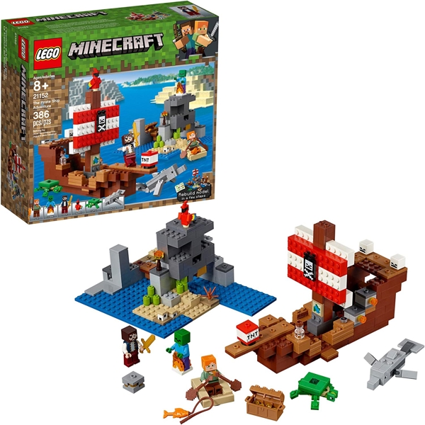 ასაწყობი კონსტრუქცია Lego 21152 Minecraft Pirate Ship Adventures 386Pcs