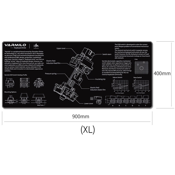 მაუსის პადი Varmilo ZDB005-01 Mousepad EC Mechanical Switch Desk Mat XL