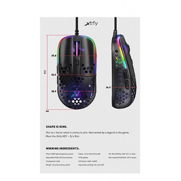 Xtrfy XG-MZ1-RGB Wired,USB, Black