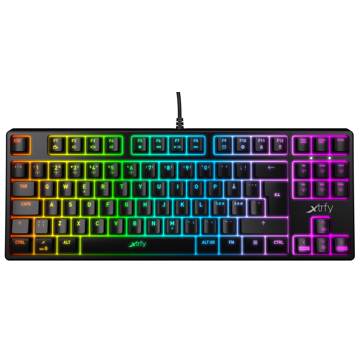 კლავიატურა XTRFY K4 TKL RGB Wired Gaming keyboard, Kailh Red, USB, Black