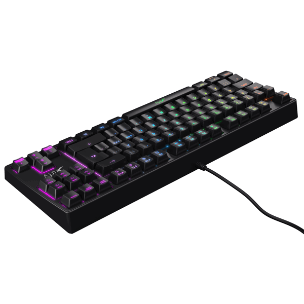 კლავიატურა XTRFY K4 TKL RGB Wired Gaming keyboard, Kailh Red, USB, Black