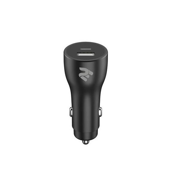 მანქანის დამტენი 2E 2E-ACR18PDQC-B Car Charger Dual USB 38W, PD, QC black