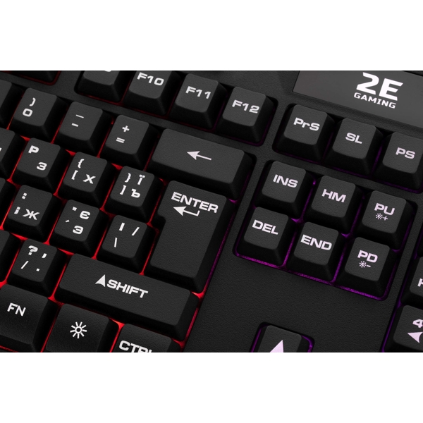 კლავიატურა 2E 2E-KG340UBK KG330 LED, USB, Wired Gaming Keyboard, Black