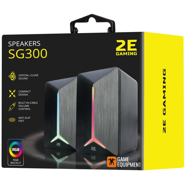 2E SG300B Gaming Speakers  2.0 RGB, 3.5mm, Black