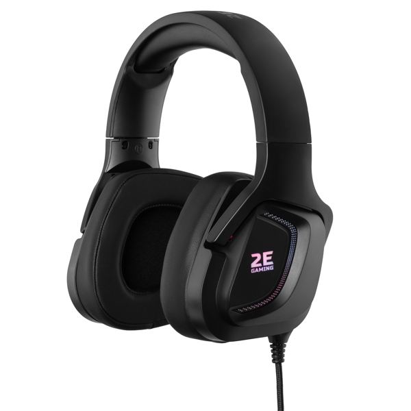 2E HG340 Gaming Headset, Wired, RGB, 3.5mm, Black