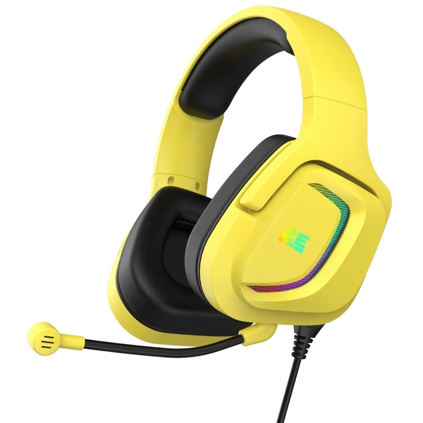 ყურსასმენი 2E HG340 Wired, Gaming Headset  RGB, 3.5mm, Yellow