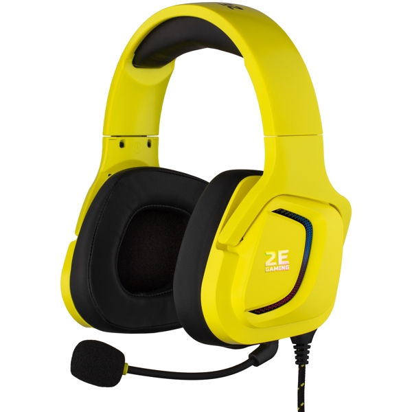 ყურსასმენი 2E HG340 Wired, Gaming Headset  RGB, 3.5mm, Yellow